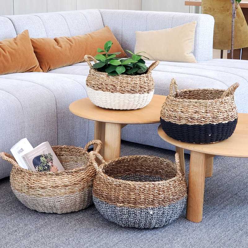 Rosecliff Heights ULA Decorative Basket, Brown/White