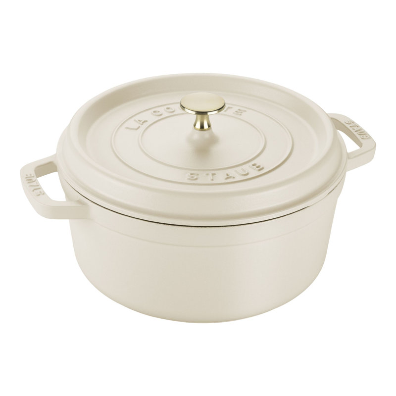 STAUB Cocotte Cocotte ronde en fonte 3,7 L, crème, 3.9 quarts