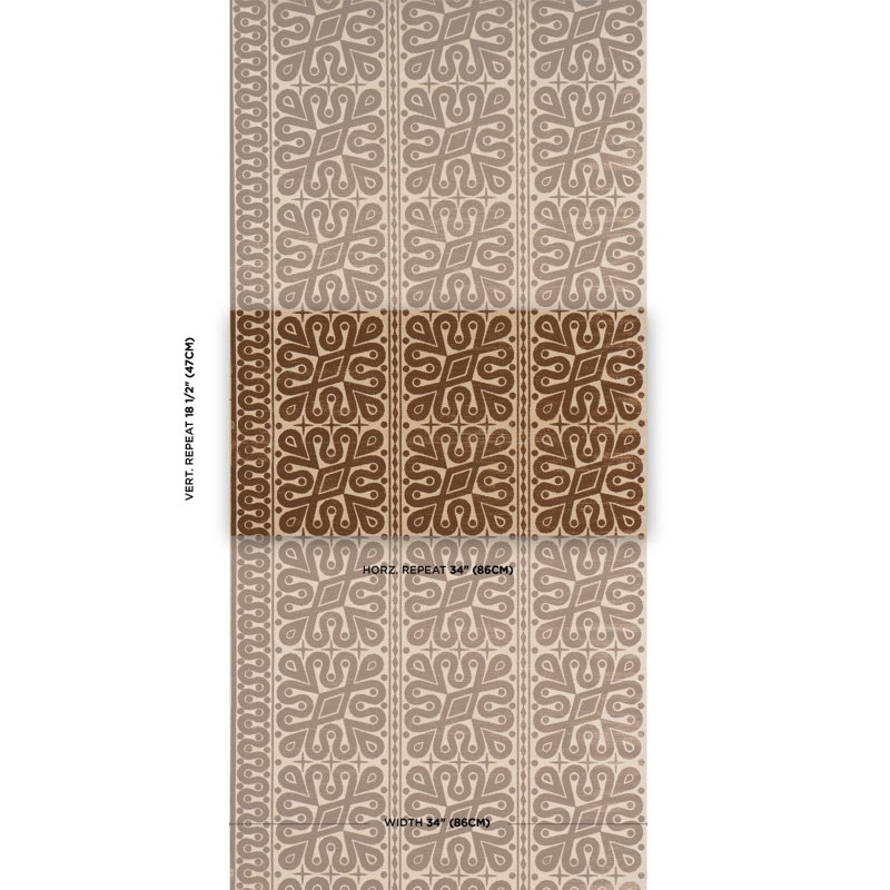 Schumacher x Celerie Kemble Borneo Grasscloth Wallpaper, Brown