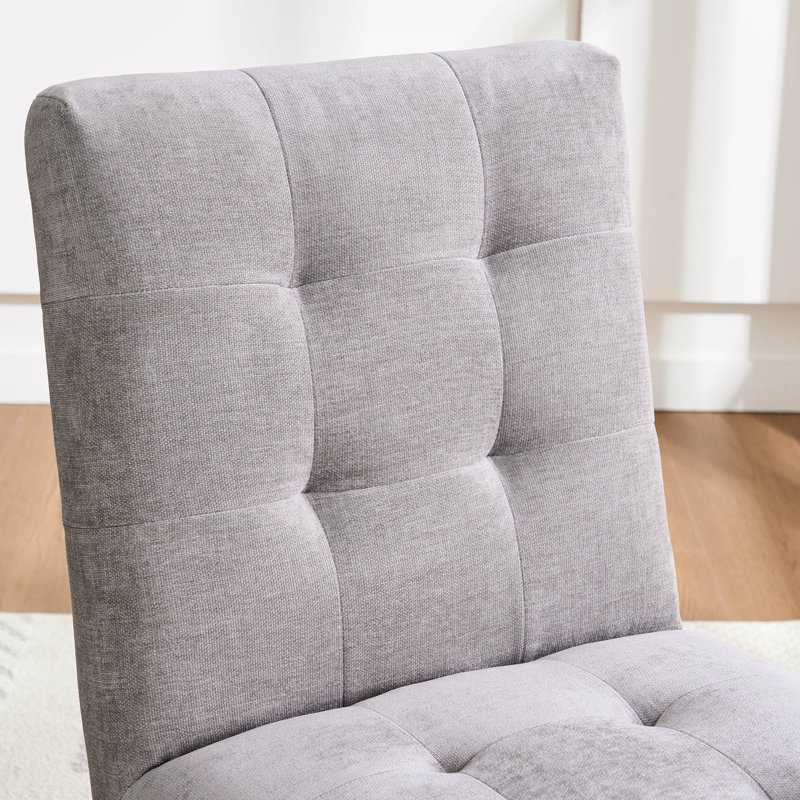 Chaise d'appoint rembourrée Nieck, Gris, 4