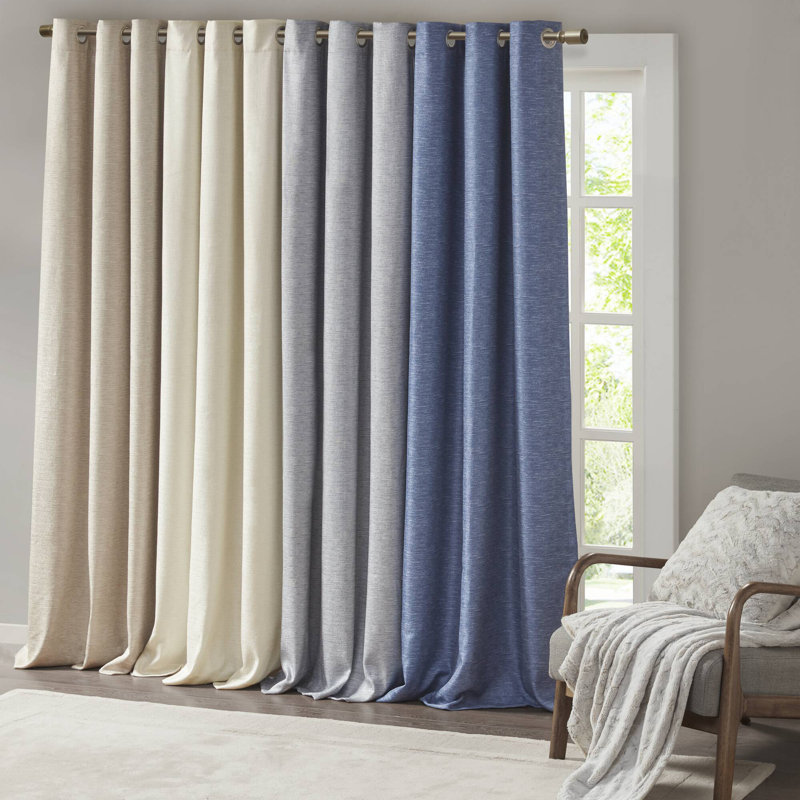 Sashay Faux Silk Ivory Room Darkening Curtain Panel Pair 42x95", Ivory, 42"W x 95"L