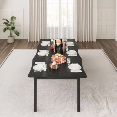 Table rectangulaire, à bord ondulé, imperméable et résistante aux rayures
