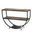 Rustic Industrial Design Demilune Shape Textured Metal Distressed Wood Console Table-114230180