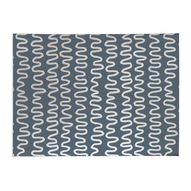 Wiggle Stripe Non-Slip Outdoor Rug, Rectangle 2' x 3'