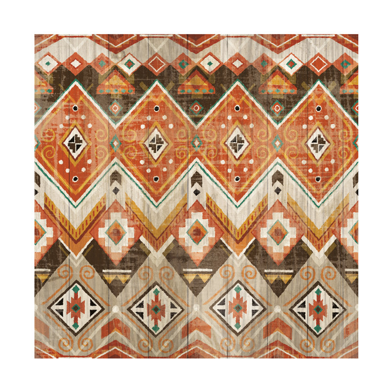 Southwest Pattern Abstract Canvas Print in Orange and Brown