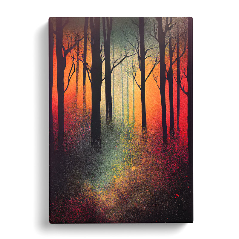 Splashed Paint Forest No.2 - Wrapped Canvas Print, 60cm H x 40cm W x 3cm D
