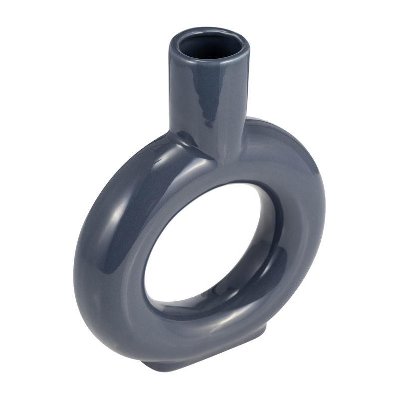 Sagebrook Home Verla Ceramic Elegant Centerpiece Vase - A Must-Have Addition for Stylish Homes, Cut out Blue