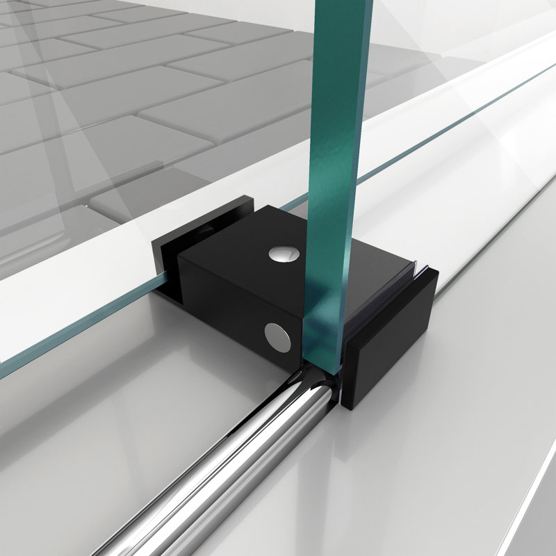 Enigma-X 59" W x 62" H Fully Frameless Tub Door with Clearmax Technology, Tuxedo
