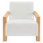 Fauteuil d'appoint Bryant en tissu bouclé ivoire avec structure en bois d'hévéa