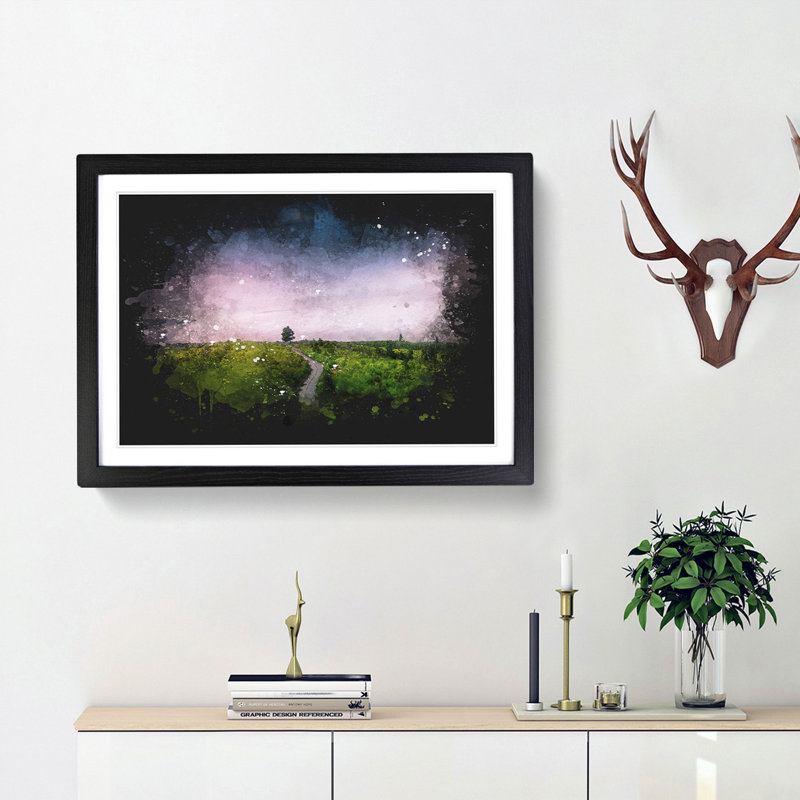 Driving Through Tenerife Paint Splash - Framed Print, 24cm H x 33cm W x 2cm D, Black Framed