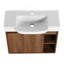 Meuble-lavabo mural 28 po avec lavabo en céramique blanche et porte à fermeture en douceur, emballage KD-1683325662