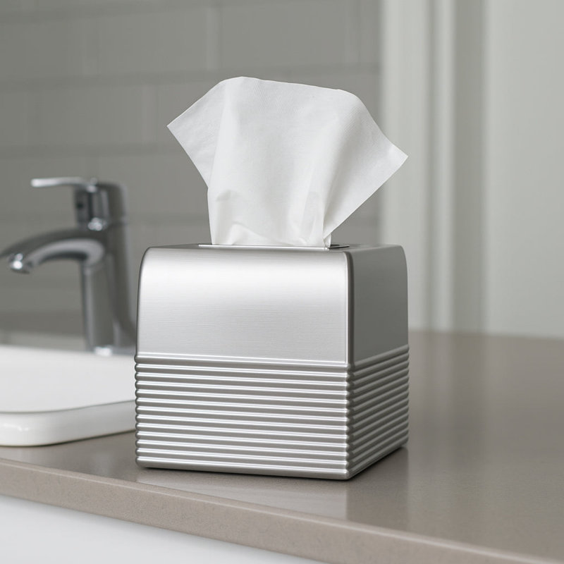 Housse pour boîte à mouchoirs | Accessoire de salle de bain en acier inoxydable | Porte-papier hygiénique carré antirouille pour comptoir de meuble-lavabo, commode