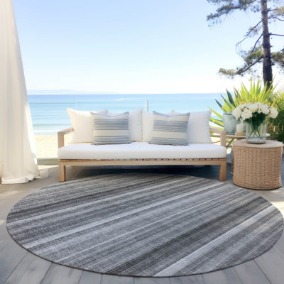 Kinslee Washable Striped Indoor / Outdoor Rug