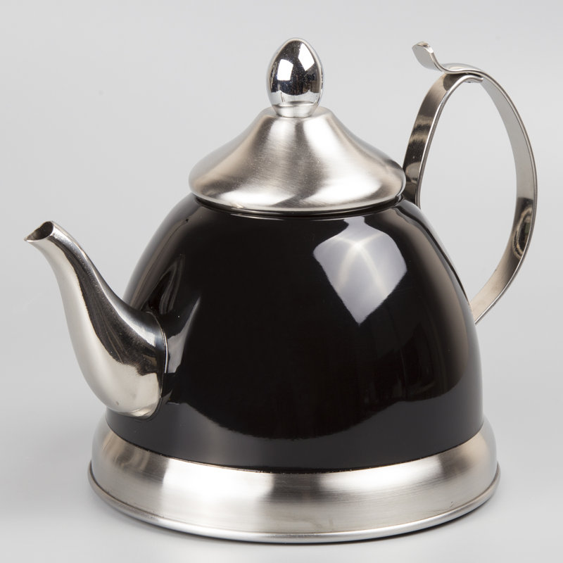 Creative Home Stainless Steel Stovetop Tea Kettle, Black