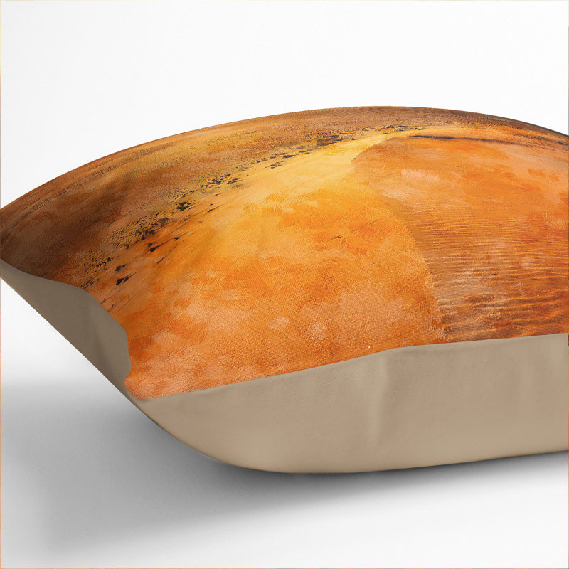 Exploring The Desert In Namibia Painting Square Throw Cushion, 55cm H x 55cm W x 20cm D, Stone