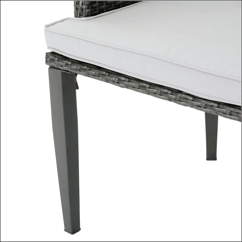 Chaise de patio en osier avec coussin Backlund, Gris