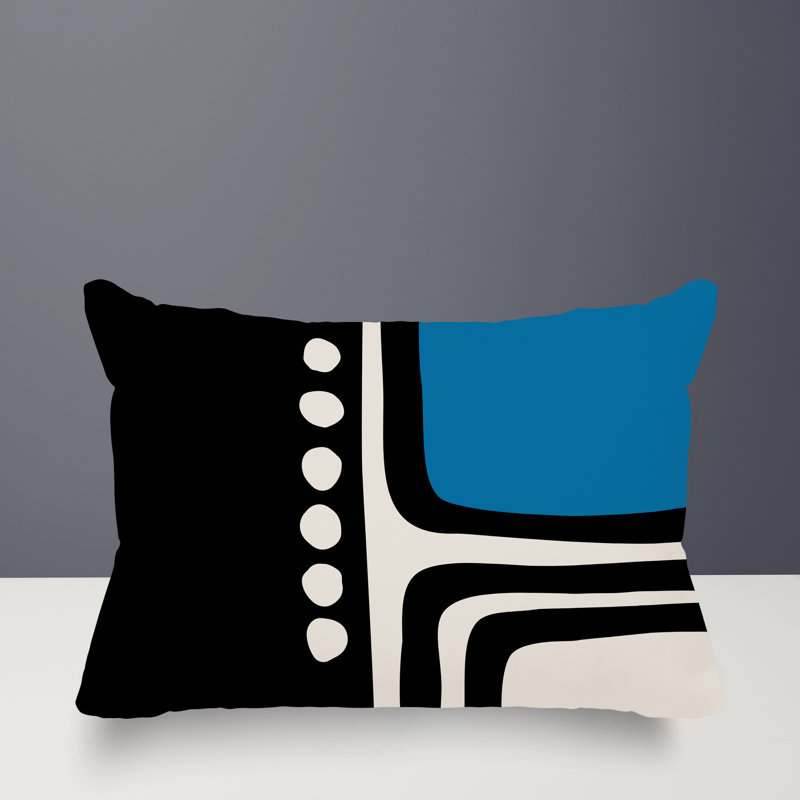 Coussin lombaire réversible intérieur / extérieur Sofi Minimalist, H 18 po x l 25 po, Turquoise