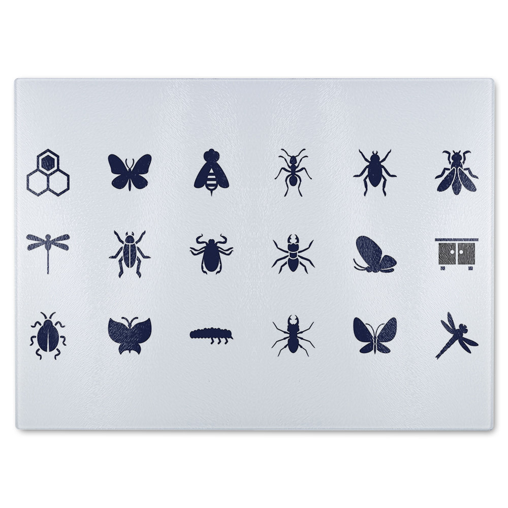 Insect icons Designer Glass Chopping Board