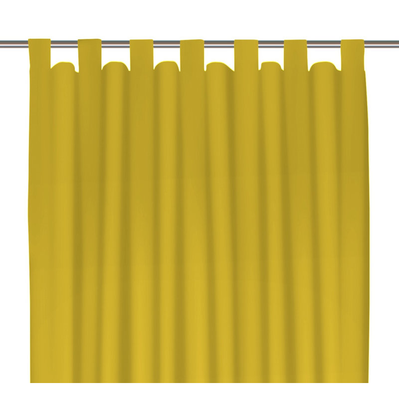 Polyester Blackout Tab Top Curtain Panel, 142cm Width x 345cm Drop, Yellow