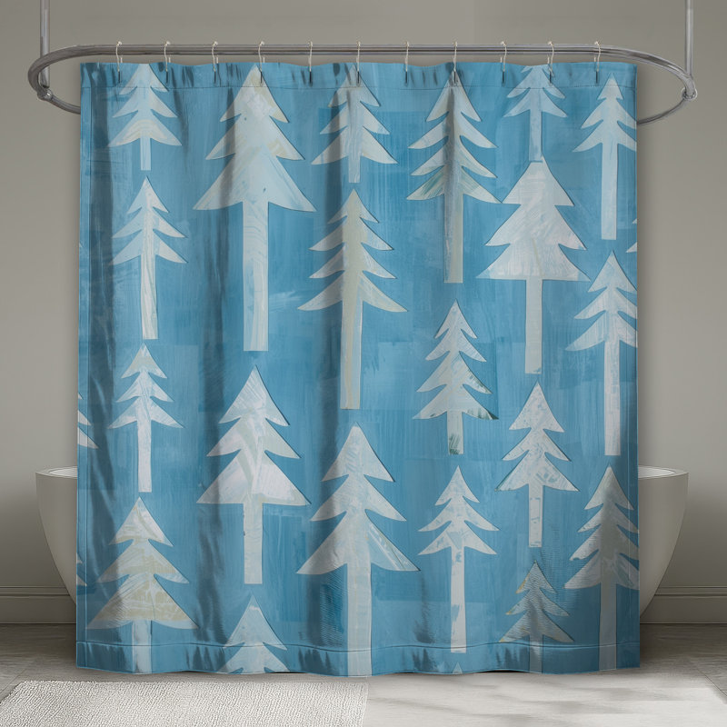 Rideaux de douche Blue Pine Trees, L 70 po x H 84 po
