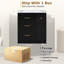 Ensemble de meuble-lavabo simple 30 po avec lavabo en céramique, poignées dorées et trois tiroirs de rangement noirs-1953160218