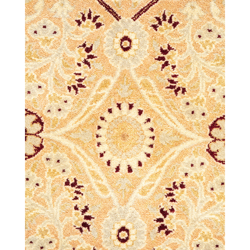 Hand-Knotted Beige Wool Floral 8' x 10' Area Rug