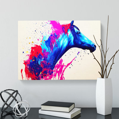 Colourful Horse Vol.3 Abstract - Wrapped Canvas
