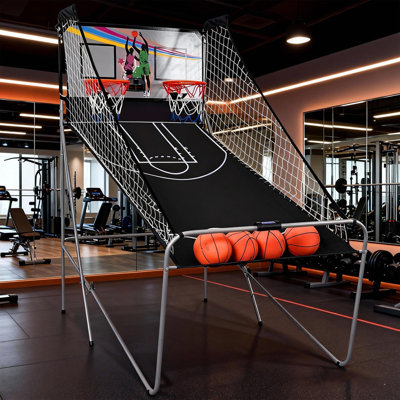 Jeu électronique de basketball pliable, pointage à deux joueurs avec 8 modes de jeu, comprend 4 balles et une pompe, divertissement à domicile pour les adolescents et les adultes