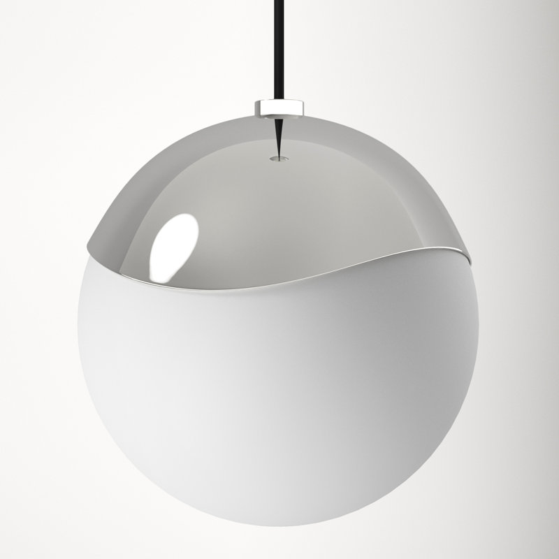 Polished Nickel Frosted Glass Globe Pendant Light