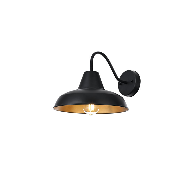 Tinsley Outdoor Wall sconce in Black, 10" H x 12" W x 15" D