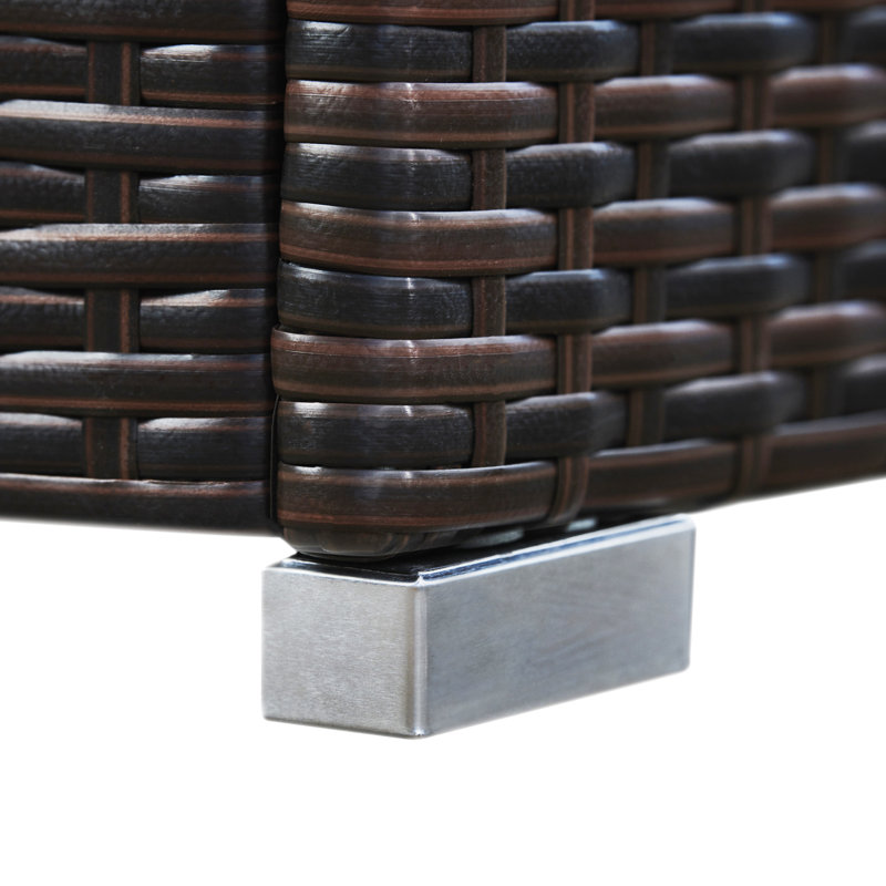 Dark Brown Wicker Propane Tank Cover Table