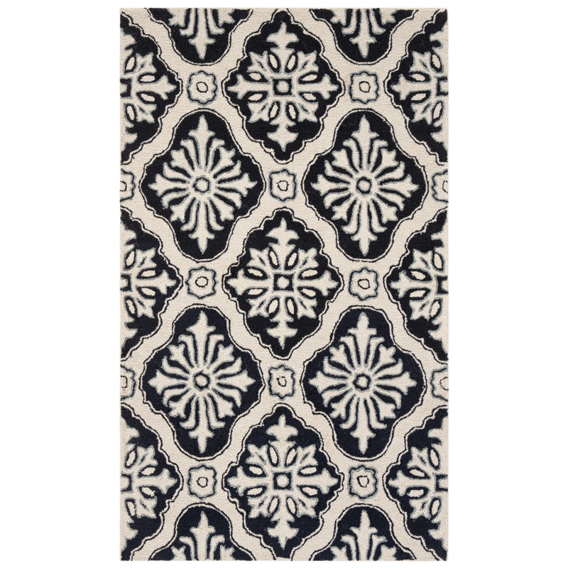 Taran Easy Care Hand Hooked Performance Geometric Rug, Rectangle 3' x 5'