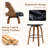 28.9" Mid-Century Upholstered Swivel Bar Stool with Curved Wooden Back and Footrest-661537082