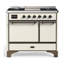Majestic III Series 40 Inch Dual Fuel Range with 6 Sealed Burners, Griddle, in White (Natural Gas, Copper Trim)-1341391954-1341391955-1341391964