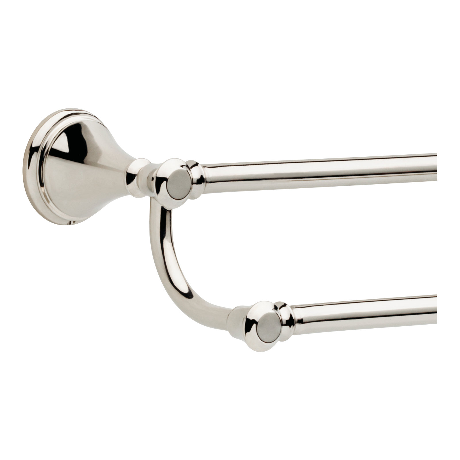 Cassidy 24 in. Wall Mount Double Towel Bar Bath Hardware Accessory, Brilliance Polished Nickel
