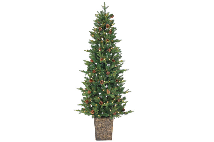 6&apos; Green Pine Artificial Christmas Tree with 200 Clear Lights