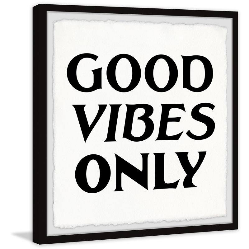 Good Vibes Only XV 1 Piece Single Picture Frame Painting, 51cm H x 51cm W x 3.81cm D