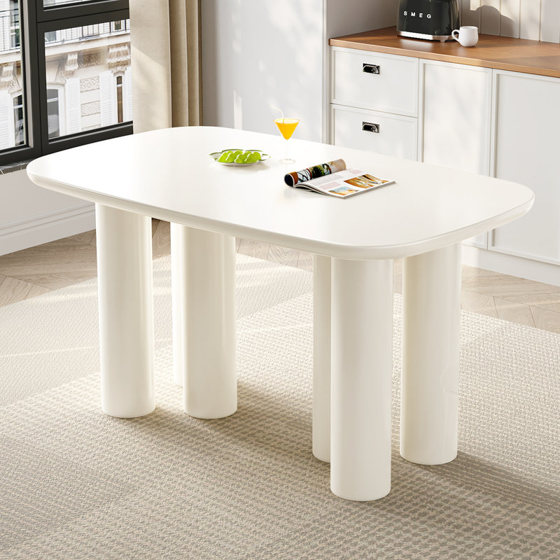 Nikkita Dining Table, White, 29.52"H x 55.11"L x 33.46"W