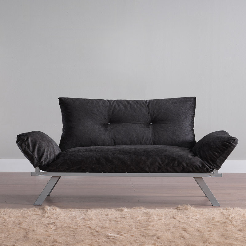 Causeuse en chenille noire pour espace de vie principal