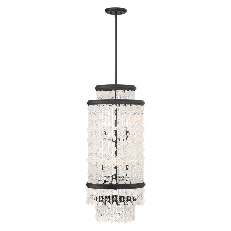 Shimmering Elegance 6 - Light Steel Chandelier