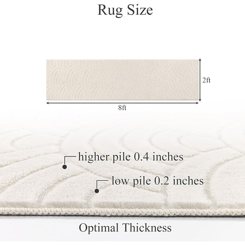 Tapis de couloir Soft Fluffy, Tapis de couloir 2 pi x 8 pi
