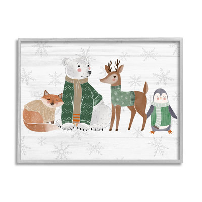 «Winter Wildlife Animals Snowflakes» par The samedi Evening Post - impression sur toile