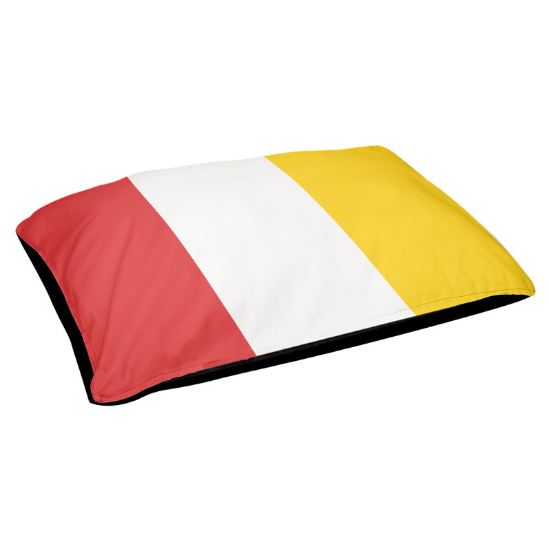 Coussin d'extérieur pour chien Maryland, Grand (l 40 po x P 30 po x H 6,5 po), Rouge / Blanc / Jaune