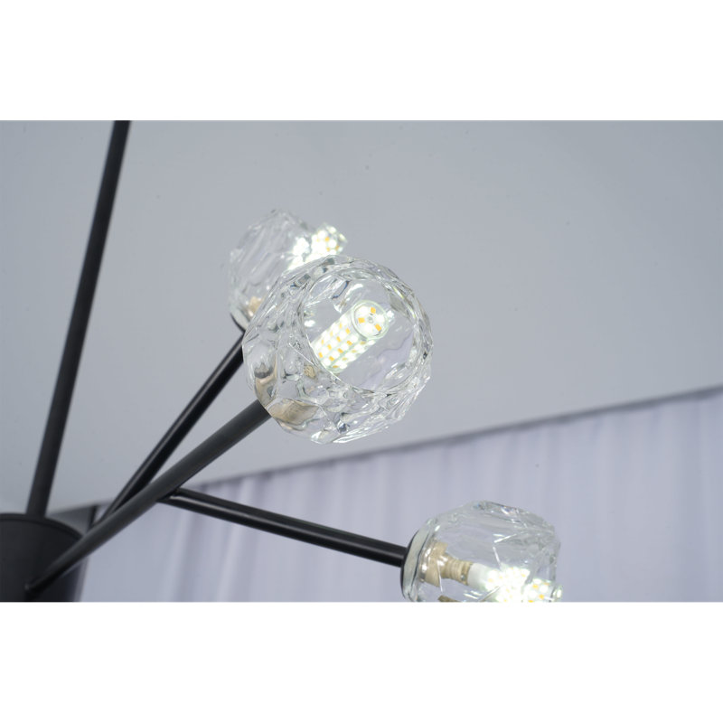 Luminaire suspendu pour îlot de cuisine 15 têtes, Noir