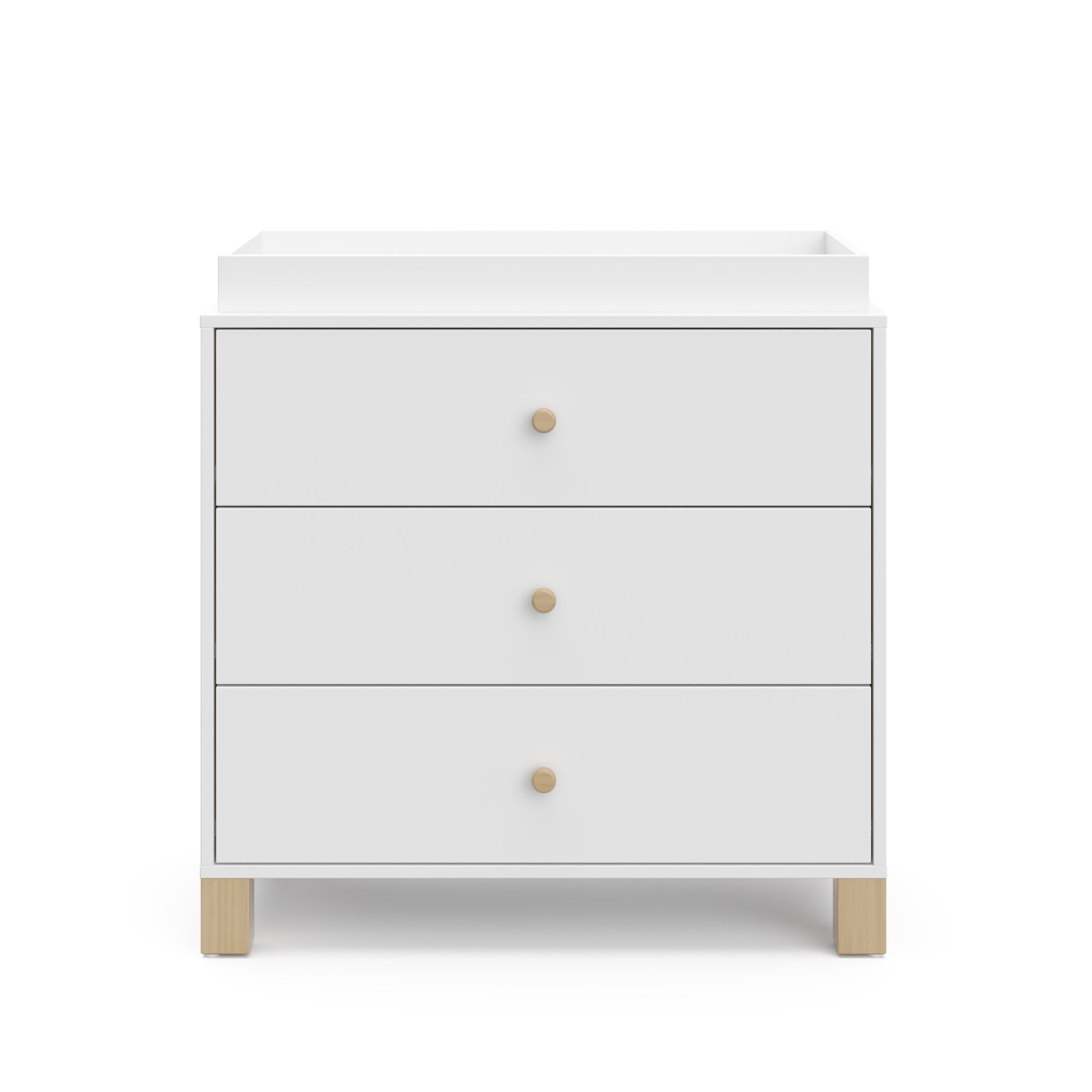 California 3 Drawer Chest With Topper, White
