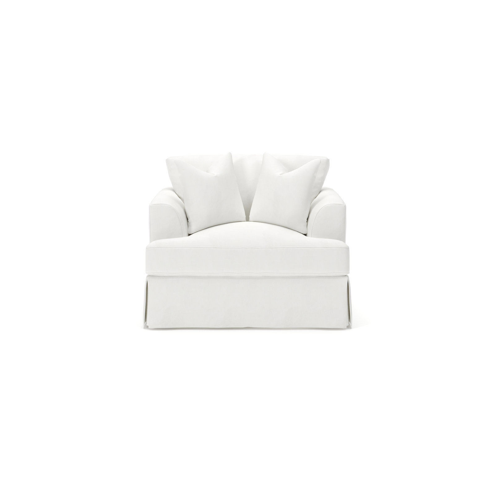 Lucia Upholstered Armchair, Classic Bleach White Twill
