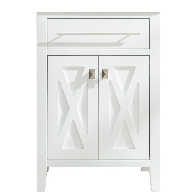 Vitiello Single Bathroom Vanity Base Only, White