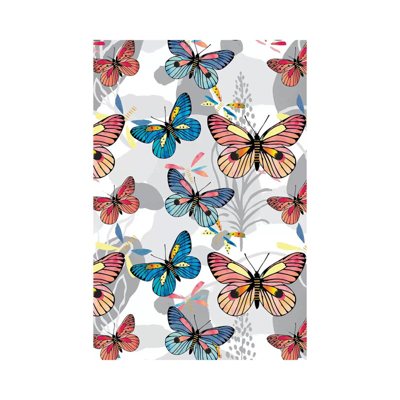 Pastel Butterflies 1 Piece Wrapped Canvas Painting, 20.32 cm H x 30.48 cm W
