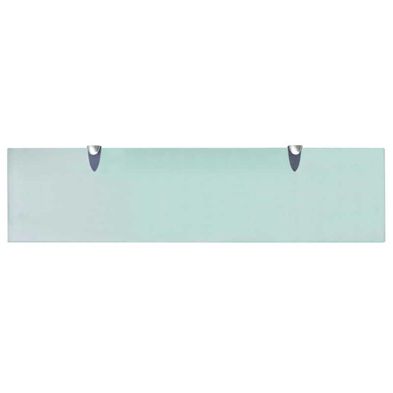 Wall Shelf Floating Display Shelf with Clip Brackets Tempered Glass, Transparent, 0.3" H x 3.9" W x 27.6" L