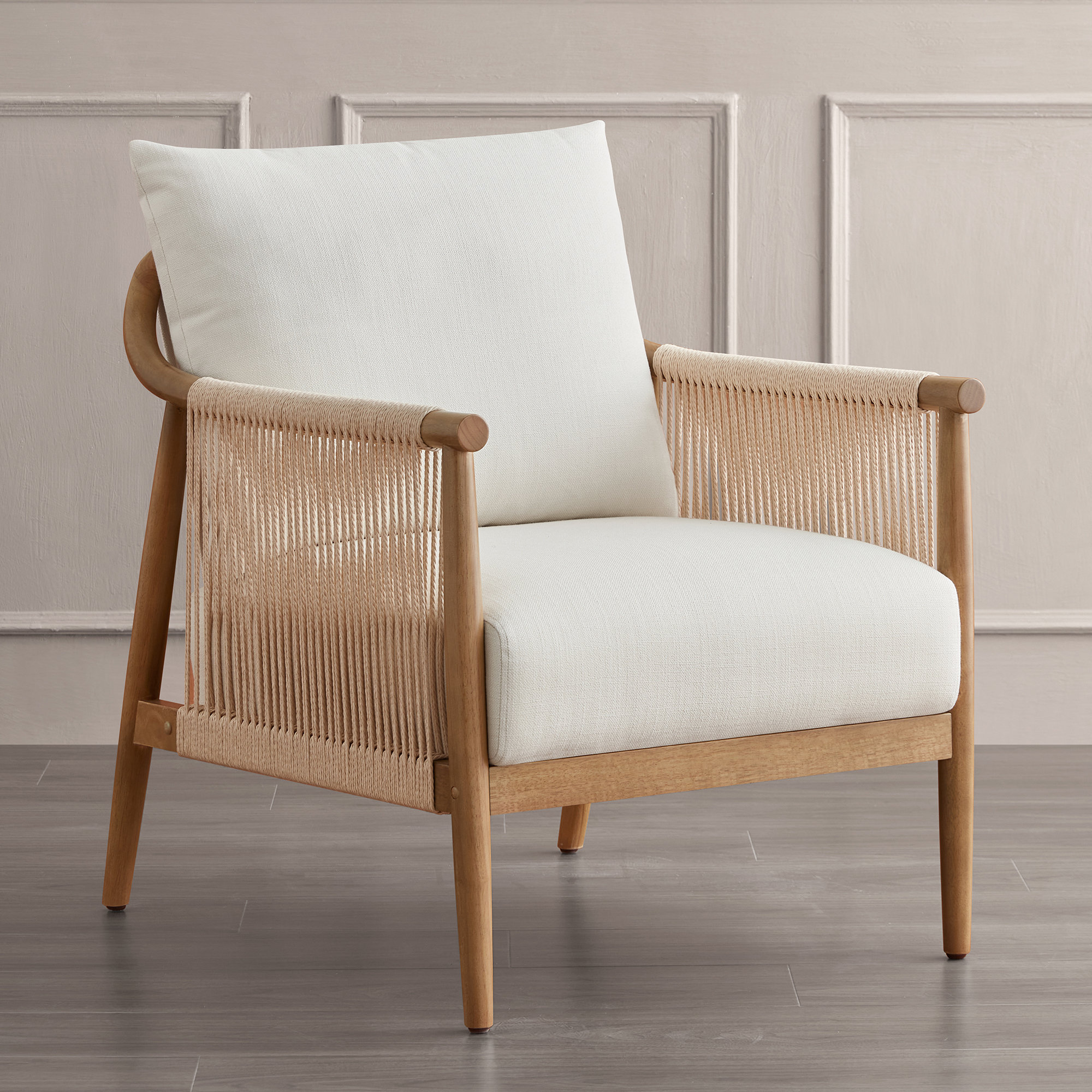 Kelly Clarkson Home Upholstered Hand-Woven Rope Armchair & Reviews | Wayfair